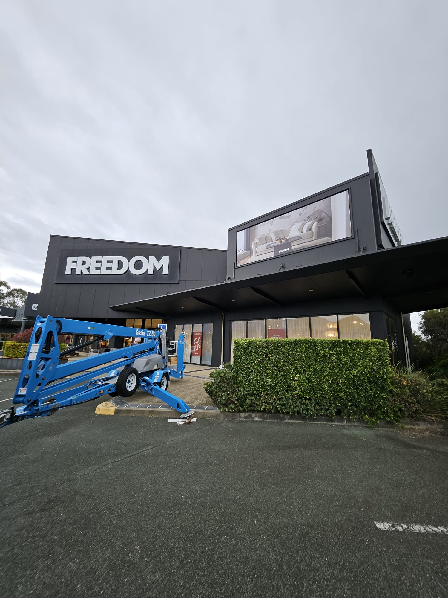 EMF illuminated interior signage installation